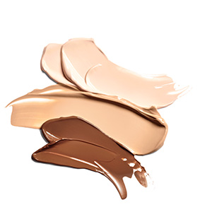 Ivory, Beige and Bronze Mary Kay TimeWise 3D Foundation product shade smears.