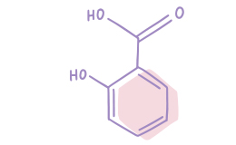 Ілюстрація молекулярної структури, яка представляє саліцилову кислоту