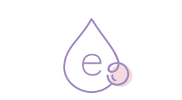 Иллюстрация буквы Е внутри капли, представляющей витамин Е.