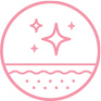 A pink icon illustrating improved skin radiance